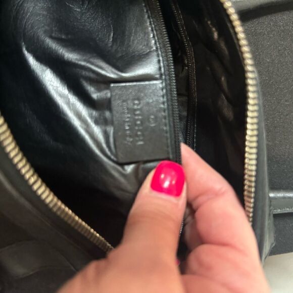 Gucci GG Canvas Sherry Line Boston Black Bag - Picture 8 of 9